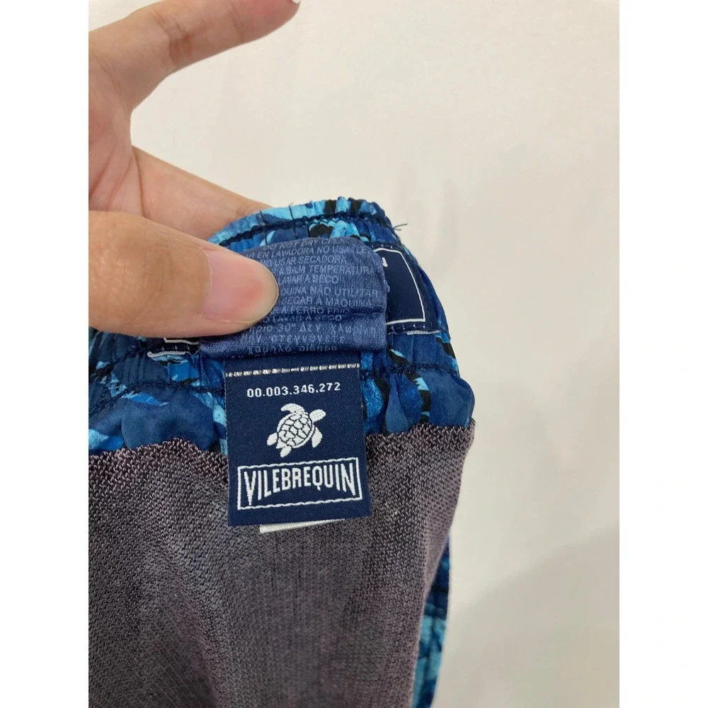 Vilebrequin Swim Trunks 5XL Blue Tropical Palm Moorea Luxury Board Shorts